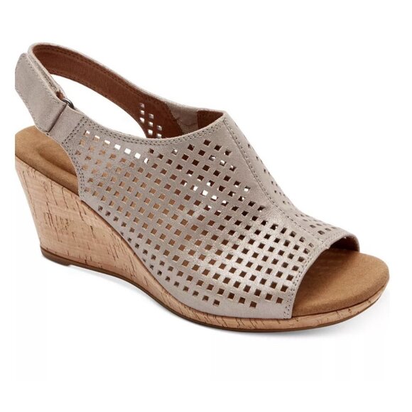 ROCKPORT Women's Briah Perf Sling Wedge Sandals Beige Size 6M - Picture 9 of 9